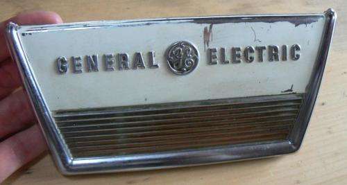 Vintage chrome General Electric refrigerator emblem
