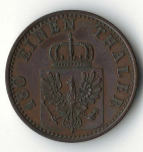 1868C Germany Prussia 2 Pfennig *excellent*