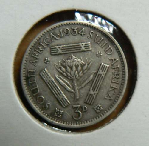 1934 SA Union silver Threepence (tickey)