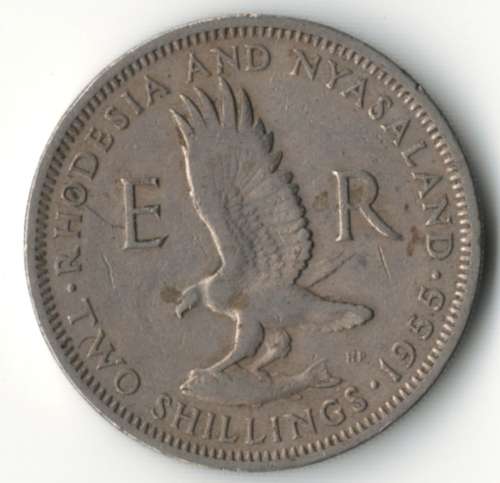 1955 Rhodesia & Nyasaland 2 Shillings
