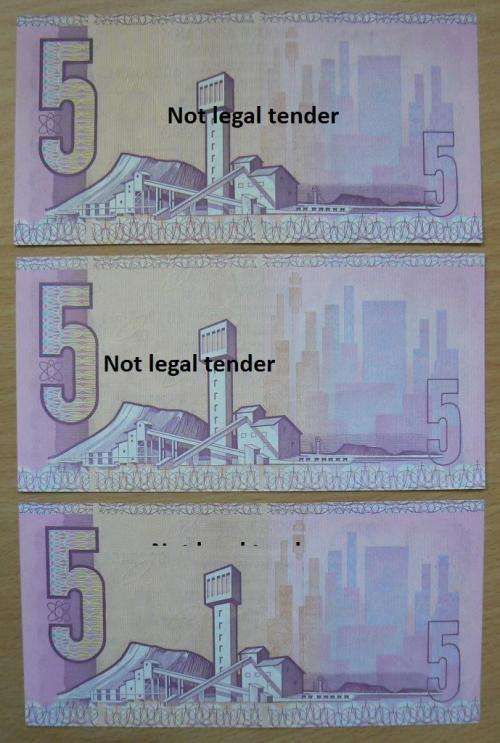 Lot of 3 De Kock 3rd Issue R5 notes - great condition