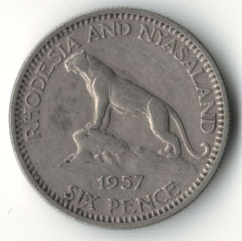 1957 Rhodesia & Nyasaland 6 Pence