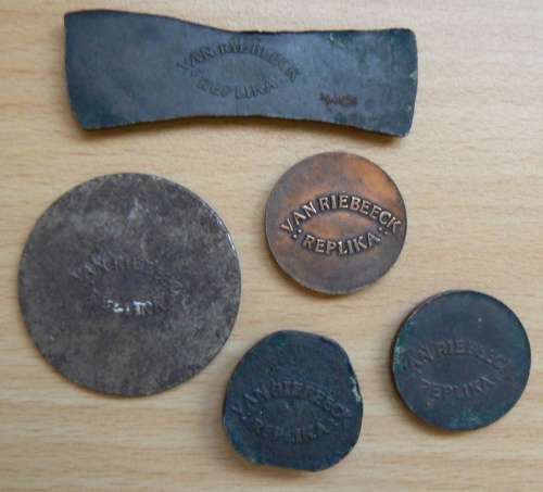 Lot of 5 Van Riebeeck Replica tokens