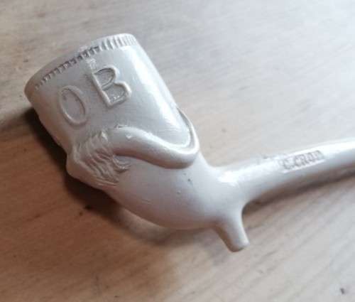 Antique clay pipe by Charles Crop of London, unused, late 1800s/early 1900s - see listing for detail