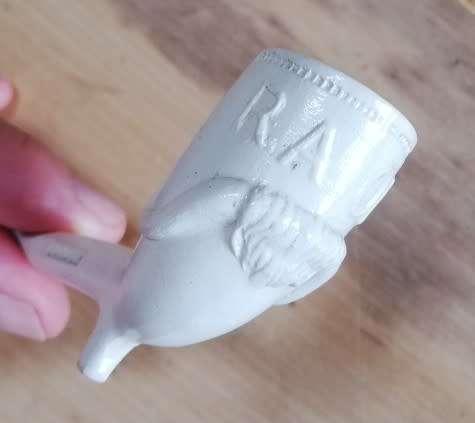 Antique clay pipe by Charles Crop of London, unused, late 1800s/early 1900s - see listing for detail