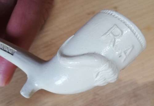 Antique clay pipe by Charles Crop of London, unused, late 1800s/early 1900s - see listing for detail