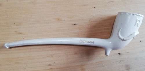 Antique clay pipe by Charles Crop of London, unused, late 1800s/early 1900s - see listing for detail