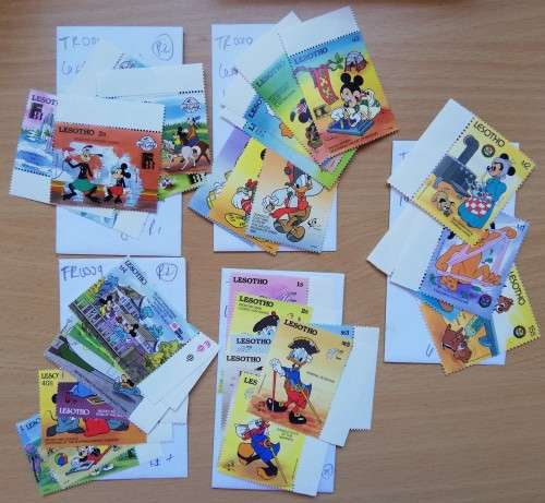 Lesotho lot of 36 MNH Disney stamps CV R950 - see listing for detail