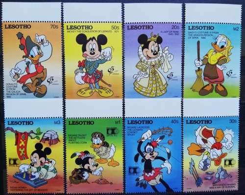 Lesotho lot of 36 MNH Disney stamps CV R950 - see listing for detail