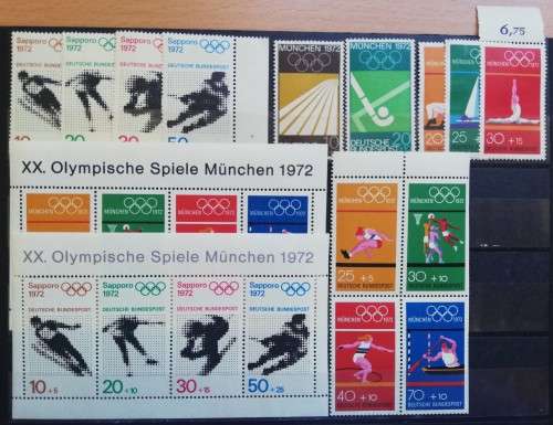 1972 Germany lot of Olympic Games MNH stamps + minisheet