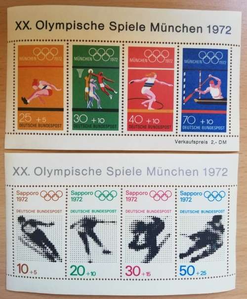 1972 Germany lot of Olympic Games MNH stamps + minisheet
