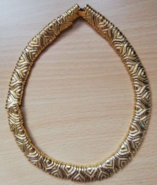 Vintage heavy gold-tone link choker - 40cm long