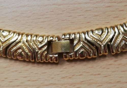 Vintage heavy gold-tone link choker - 40cm long