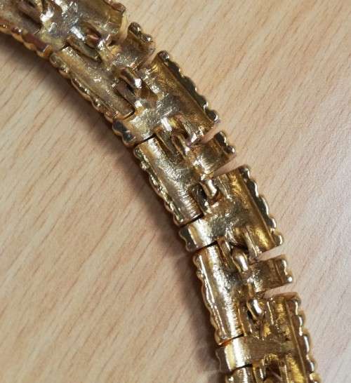 Vintage heavy gold-tone link choker - 40cm long