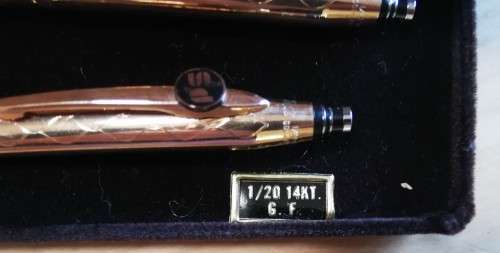 Vintage USA-made Quill 14k gold-filled ladies pen & pencil set - lifetime guarantee