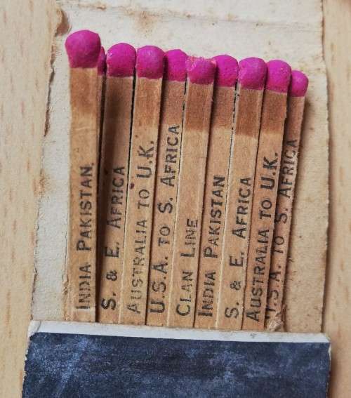 Vintage Clan Line shipping matchbook - one match used