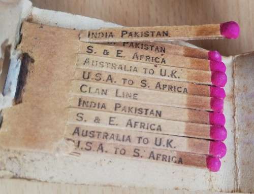 Vintage Clan Line shipping matchbook - one match used