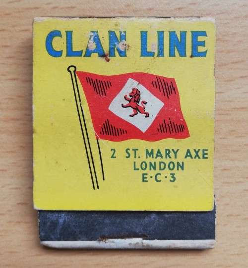 Vintage Clan Line shipping matchbook - one match used