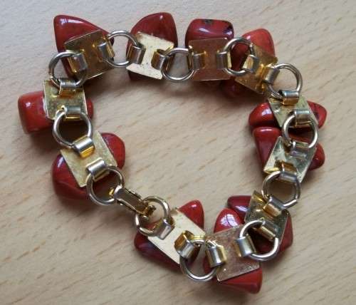 Vintage red jasper semi-precious stone bracelet