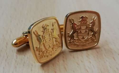 Vintage gold-plated City of Johannesburg cufflinks