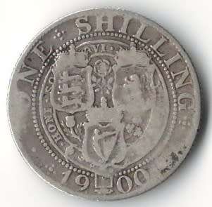 1900 Great Britain 1 Shilling *sterling silver