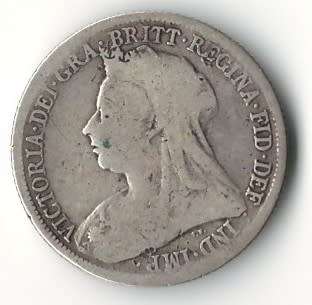 1900 Great Britain 1 Shilling *sterling silver