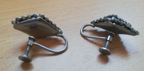 Vintage marcasite screw-on earrings