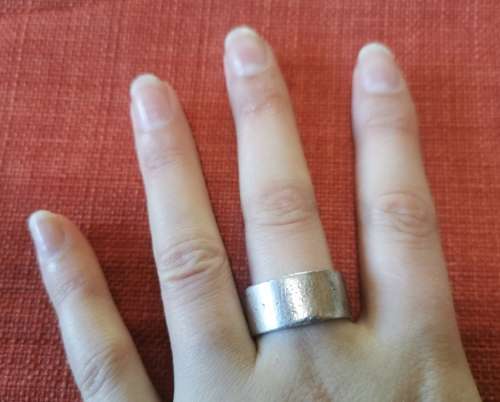 Vintage sterling silver plain band - well-used