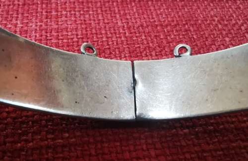Classic vintage hollow clip-on sterling silver engraved bracelet