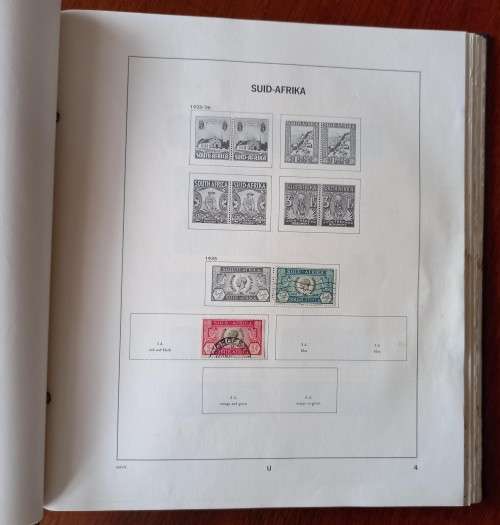 Vintage used South African Davo stamp album 1910-1977, with some stamps