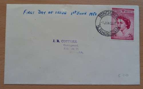 Southern Rhodesia private FDC 1953 Coronation