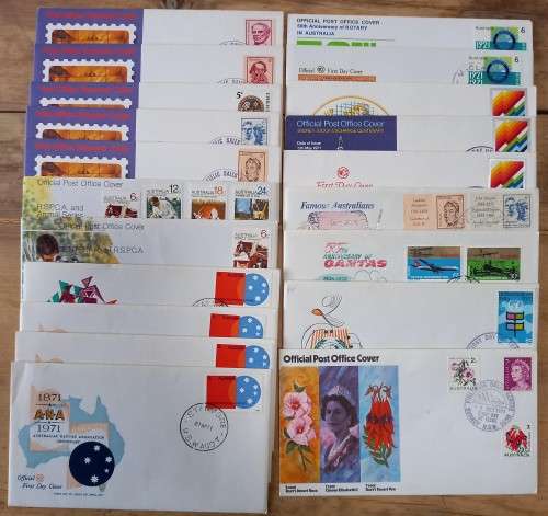 Australia lot of 20 FDCs from 1971
