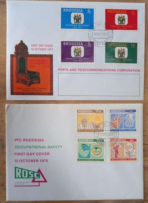 Rhodesia lot of 9 FDCs from the 1970s