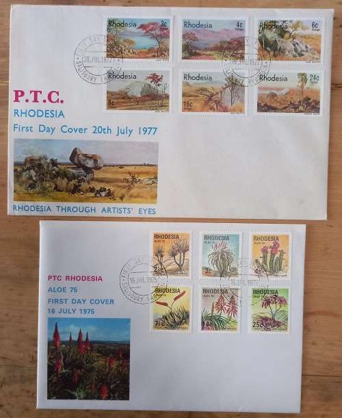Rhodesia lot of 9 FDCs from the 1970s