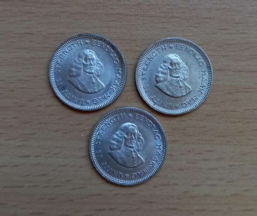SA lot of 5 silver 5c & 3 silver 10c coins - could be from proof sets
