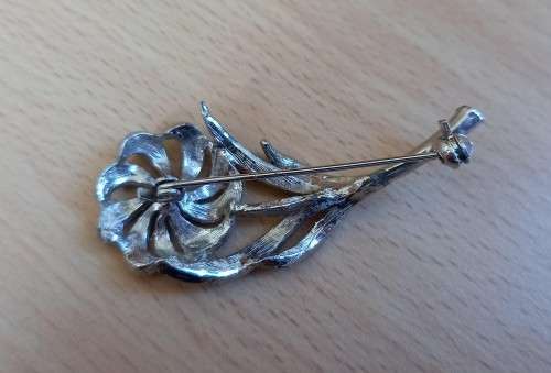 Vintage marcasite flower brooch