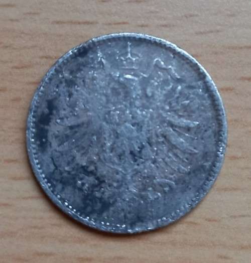 1881 Germany Empire 90% silver 1 Mark, well used