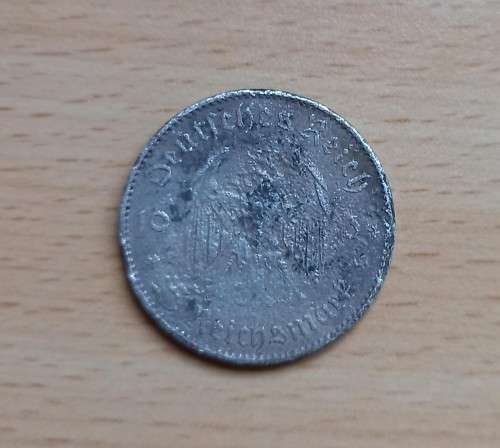 1934 Germany Third Reich 5 Reichmark, 90% silver, well used