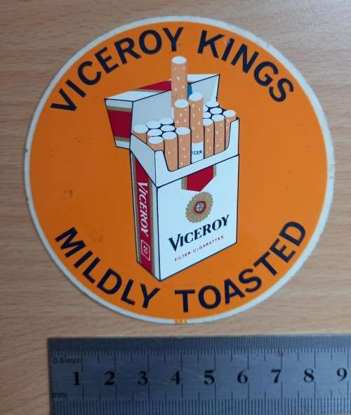 Vintage Viceroy Kings cigarettes license disk sticker