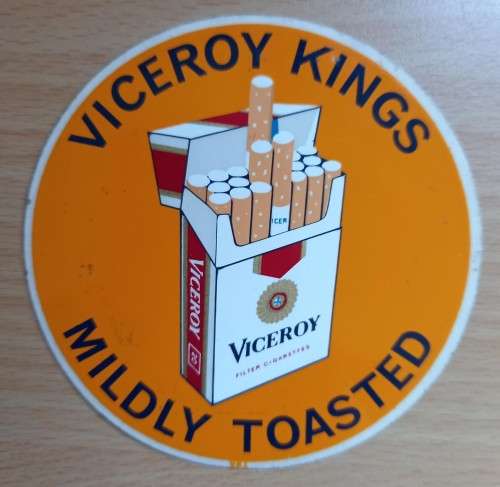 Vintage Viceroy Kings cigarettes license disk sticker