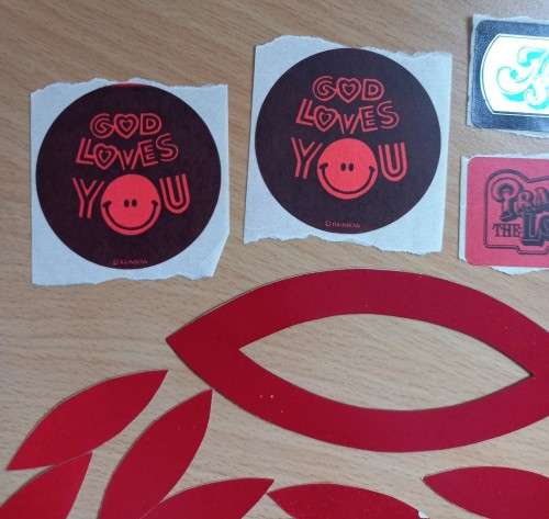 Lot of 7 vintage Christian stickers + extras