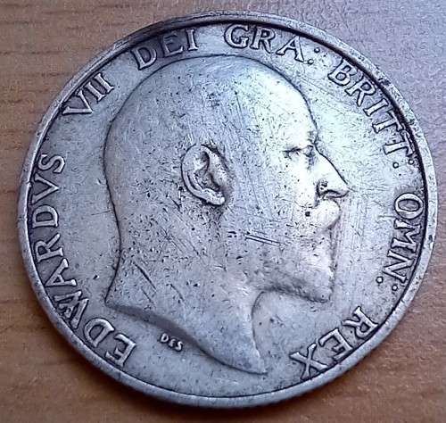 1910 Great Britain sterling silver shilling