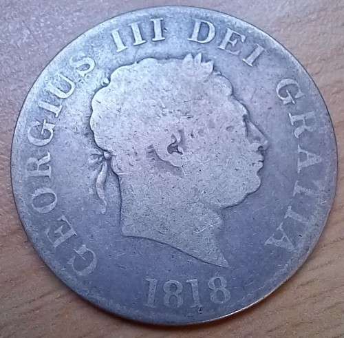 1818 Great Britain sterling silver 1/2 Crown