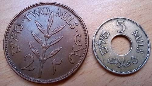 1927 Palestine 2 & 5 Mils