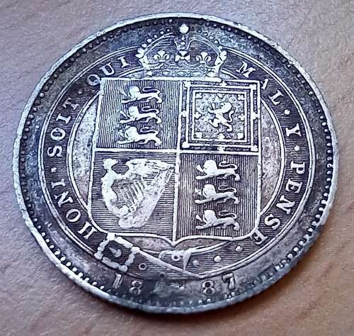 1887 Great Britain silver 1 Shilling