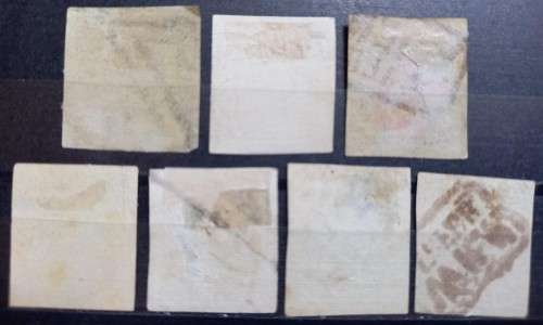 Austria 1850-54 3 K (x2) & 9K (x4) + 1K 1890 Newspaper Revenue used imperf