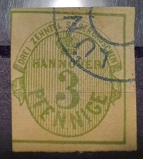 1863 Germany Hannover 3 Pfennig imperf used - CV $1500