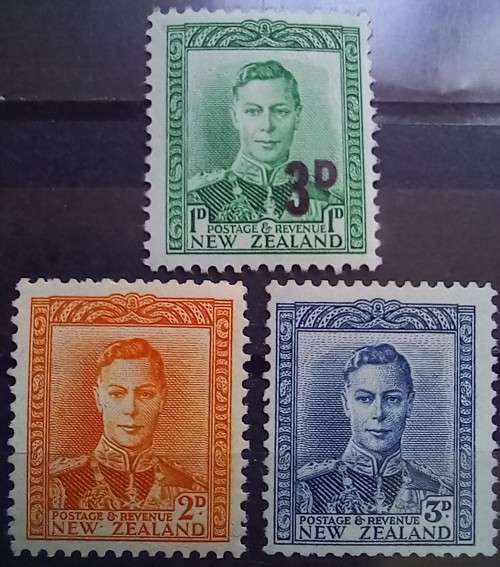 New Zealand 1938 to 1953 lot of 12 MH George VI stamps