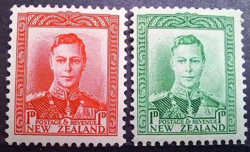 New Zealand 1938 to 1953 lot of 12 MH George VI stamps