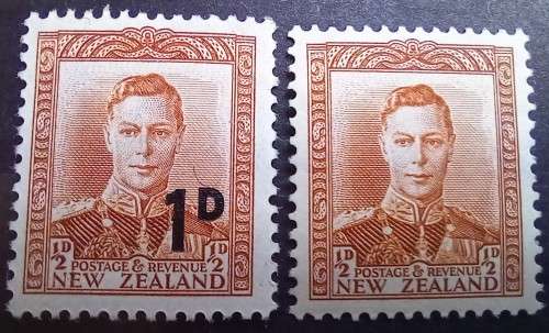 New Zealand 1938 to 1953 lot of 12 MH George VI stamps